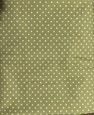 4 Yard Lot Robert Kaufman Lightweight Cotton Fabric Green With Cream Polka Dots