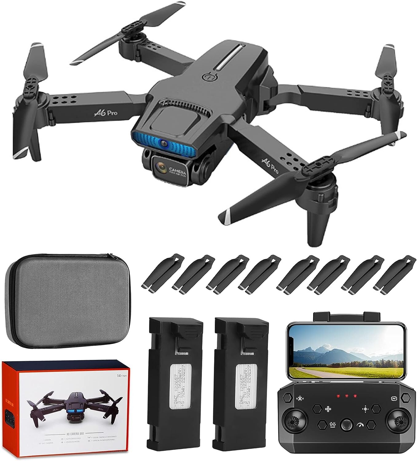 2K FPV Foldable GPS Drone with Dual Batteries & App Control-image