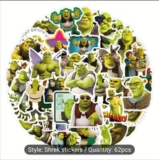 10 PCS Shrek Movies (Unofficial) Funny Kids Animated Stickers BRAND NEW