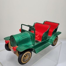 Vintage 1970's Litho Tin Metal Friction Toy Touring Car BY-230 Made in Japan