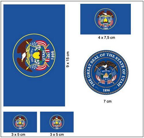 Autoaufkleber Utah Flagge USA – Ca. 10 X 6,5 Cm, Aus Hochwertiger KFZ-Folie, UV-beständig & Wetterfest
