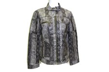 Vertigo Paris Women's Faux-leather Snake Style Jacket, Grey, Large