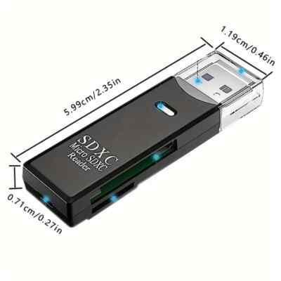 2.0 Micro SD Card ReaderSDXC, Suitable For SDXC, SDHC, MMC, RS-MMC, Micro SDX