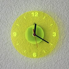 Acrylglas Quarz Wanduhr 19cm Rund neon transparent fluoreszierend - Farbauswahl 
