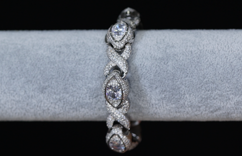 Simulated Diamond Infinity Link Chain, Mens Diamond Infinity Link Chain - Picture 14 of 14