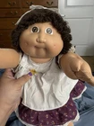 Cabbage Patch Kids 1982 Doll Signed Xavier Roberts Purple Dress Brown Hair
