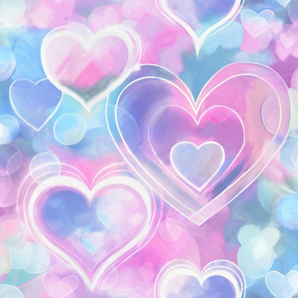Neon Hearts Tapete Holden 13785 Pink Blau Kinderzimmer Papier Neu-image