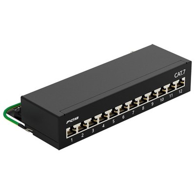 Netzwerk Patchpanel 12 Port CAT 7 RJ45 Wand Tischmontage geschirmt
