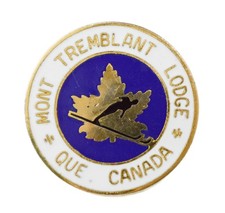 Vintage Mont Tremblant Lodge Ski Resort Lapel Pin Brooch Quebec Canada