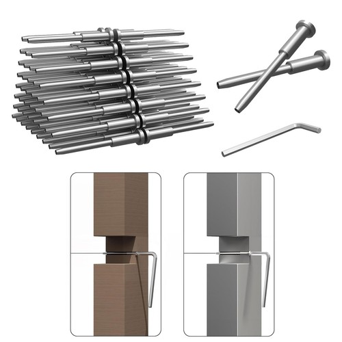 40 Pack 1/8" Invisible Cable Railing Kit Hardware Cable Railing Toggle Anchor Angle Cable Rail System Adjustable Stainless Steel Hardware For Metal Post Stair Deck One Post Corner Cr07 Cv2