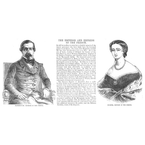 FRANCE The Emperor & Empress - Antique Print 1855
