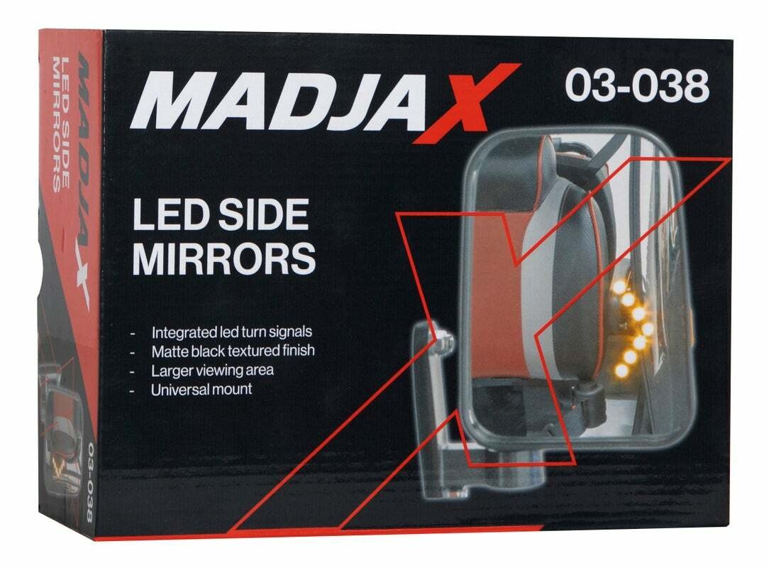 MadJax Side Mirrors with Integrated LED Blinker for Golf Cart | 6" Viewing Area