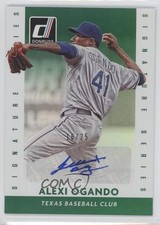 2015 Panini Donruss Signature Series Green 16/25 Alexi Ogando #67 Auto 1d4