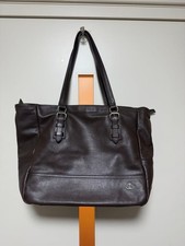 Borsa tote Vivienne Westwood in pelle marrone scuro USATA dal Giappone #T1492