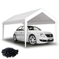 12x20ft Carport Replacement Canopy Cover,Waterproof&UV Protected Tarp w/76 Elast