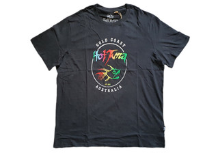 T-Shirt Uomo Hot Tuna Surf Graphic - 100% Cotone, Nera, Stampa Rock, Made In USA