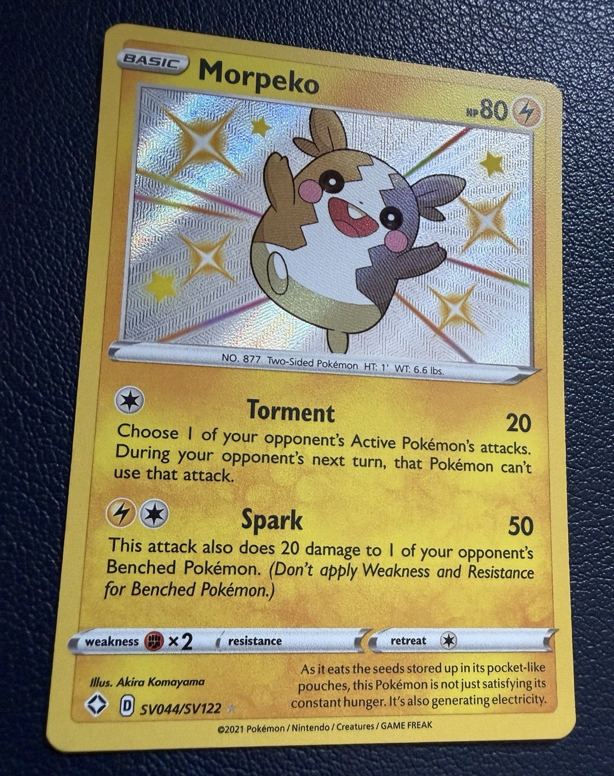 Morpeko SV044/SV122 Shining Fates Shiny Vault Shiny Holo Rare English 2021 80 HP
