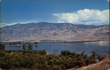 Lake Osoyoos Oroville British Columbia Canada mountains ~ dated 1965 postcard
