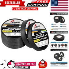 Wire Electrical Tape, 3/5 Inch x 50 Feet 5-Roll, Felt Cloth Electric Tape Noi...