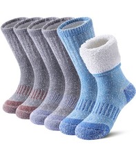 Kids Merino Wool Socks Boys Winter Warm Thick Thermal Cushion Hiking Socks 3 ...