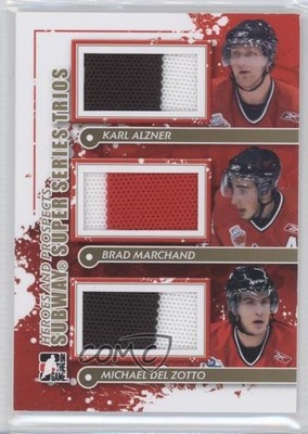 2011-12 ITG Heroes and Prospects Gold /10 Karl Alzner Brad Marchand #SST-18 0f8