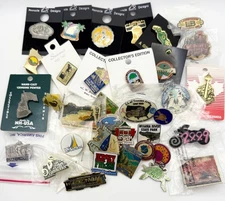 Lot 30+ Vintage Collectible Souvenir Pins Badges Travel Parks Landmarks