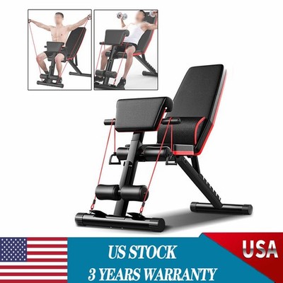 Foldable Adjustable Dumbbell Weight Bench Full Body Workout Incline Decline Gym
