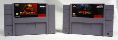 Super Nintendo SNES Mortal Kombat 1 & 2 Video Game Cartridge Only Bundle!