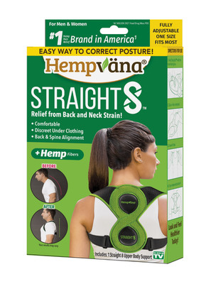 Hempvana Straight 8 Back Neck Support Posture Corrector Brace Unisex - Free Ship