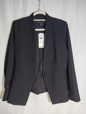 Ann Taylor Suiting Collection Blazer Jacket NWT Size 6 Black Single Button