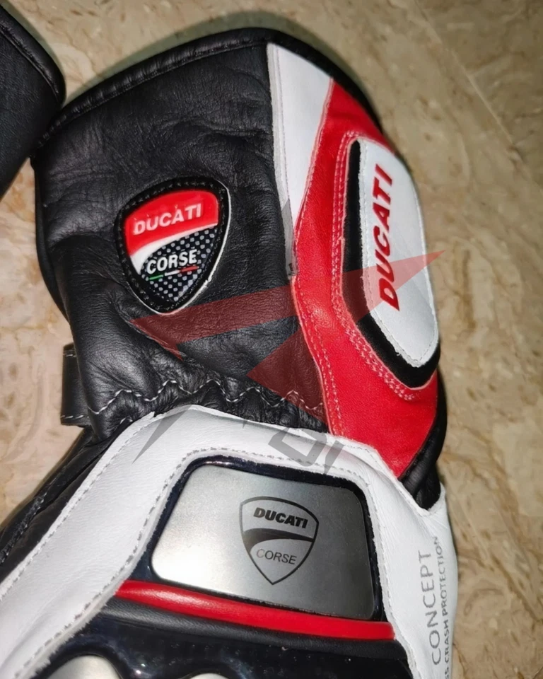 Ducati Corse Воловья кожа Мотоциклетные Гоночные Перчатки| Одобрено CE| Все Размеры - Изображение 4 из 4