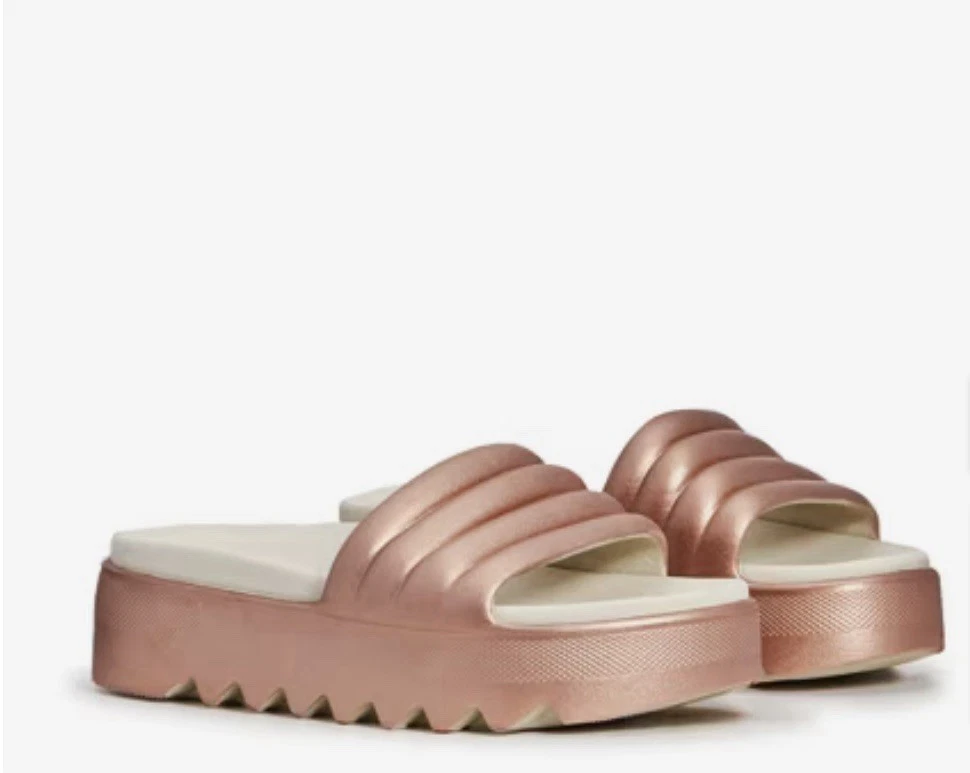 PUMA Cougar Pool Party Slide Sandalo Donna ROSA METALLIZZATO TG 8 NUOVO