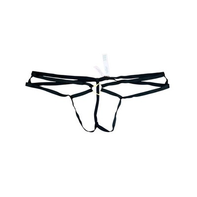 Victoria's Secret Very Sexy Black Strappy Heart G-String Panty Medium NWT