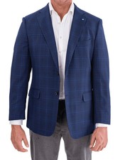 565 Theory Men's Tonal Plaid Chambers Blue Sport Coat Jacket 42R pno0321