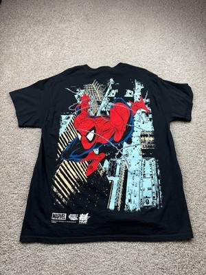 HUF x Marvel Spider-Man Box SS T-Shirt Men's Size Large Black Swinging