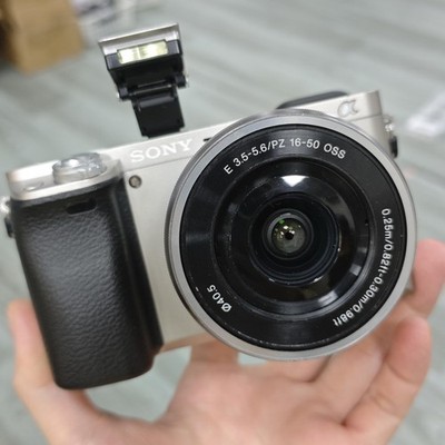 Sony Alpha A6000 24.3MP Mirrorless Camera w/16-50mm Lens Kit Silver English