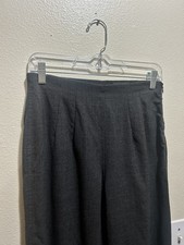 Vintage Women  s High Rise Italian Wool Gray Pleated Slacks Trouser Pants Size 6
