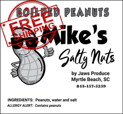 NFL PLAYOFF SPECIAL BOILED PEANUTS-10 lb-CAJUN OR REGULAR BOILED PEANUTS