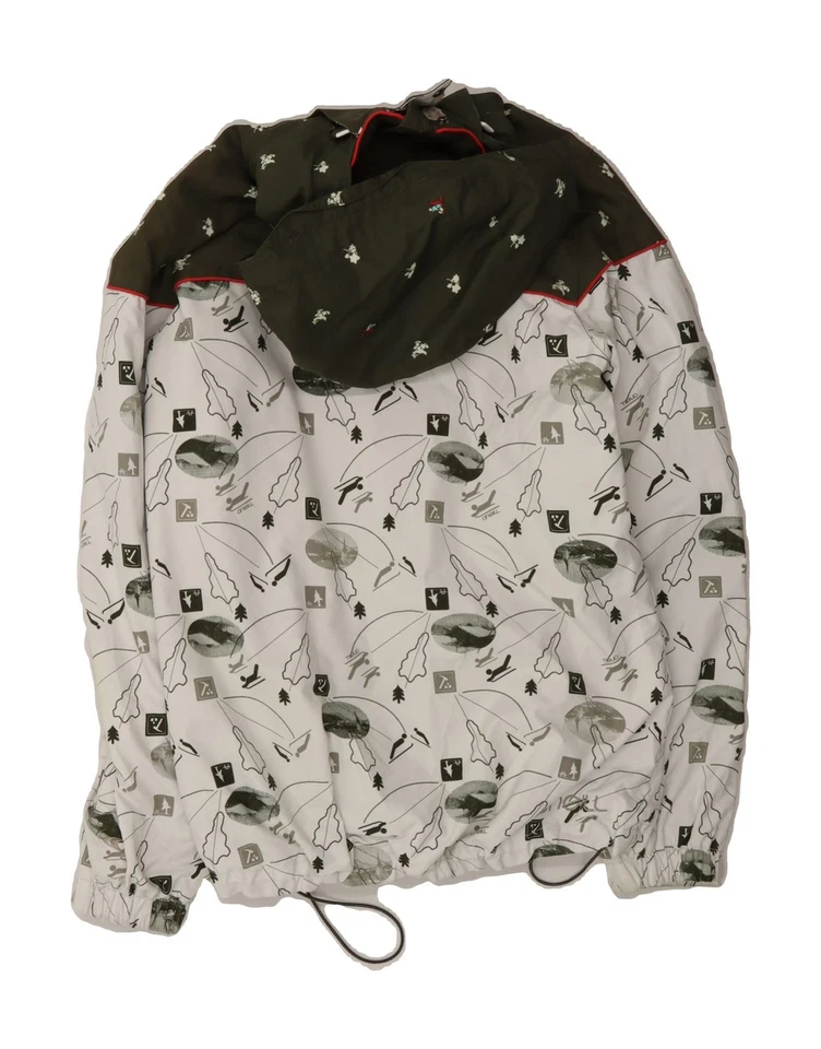 O'NEILL женщин с капюшоном ветровка куртка Великобритании 18 XL белый цветочный полиэстер JI04 - Изображение 2 из 4