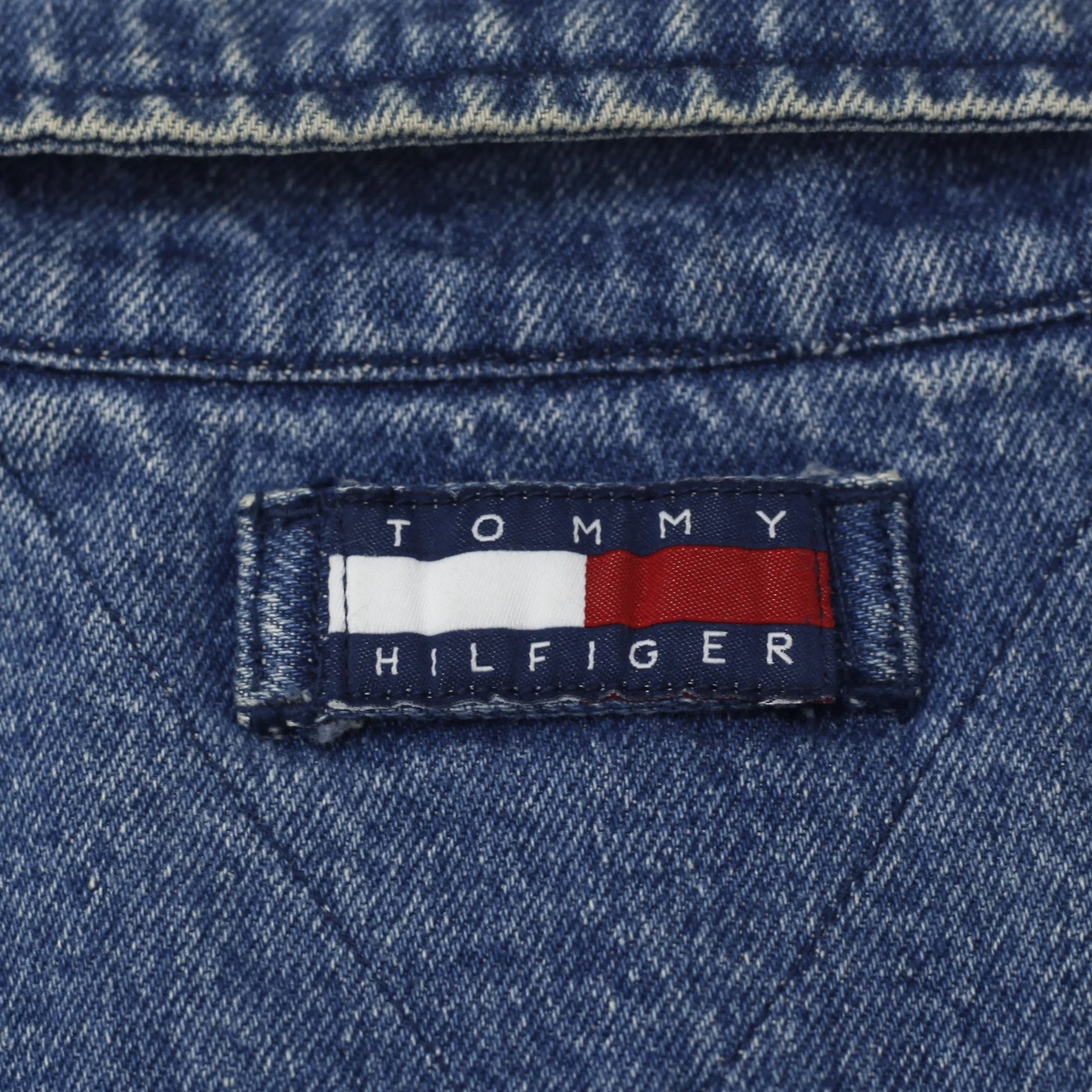 Vintage Tommy Jeans Denim Trucker Blue Jacket Size L thumbnail 4