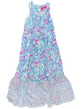 Lilly Pulitzer for Target Girls Dress Size XS 4-5 My Fans Sleeveless Maxi Blue