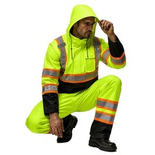 Rain Suits for Men Waterproof Reflective High Visibility Rain Gear Mens Heavy...