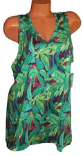 NEW Reel Legends Keep It Cool Tank Top X LargeGreen Multi l UPF 50 Quick Dry