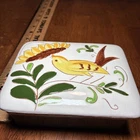 Vintage Stangl Pottery Yellow Bird And Sunflower Trinket Box