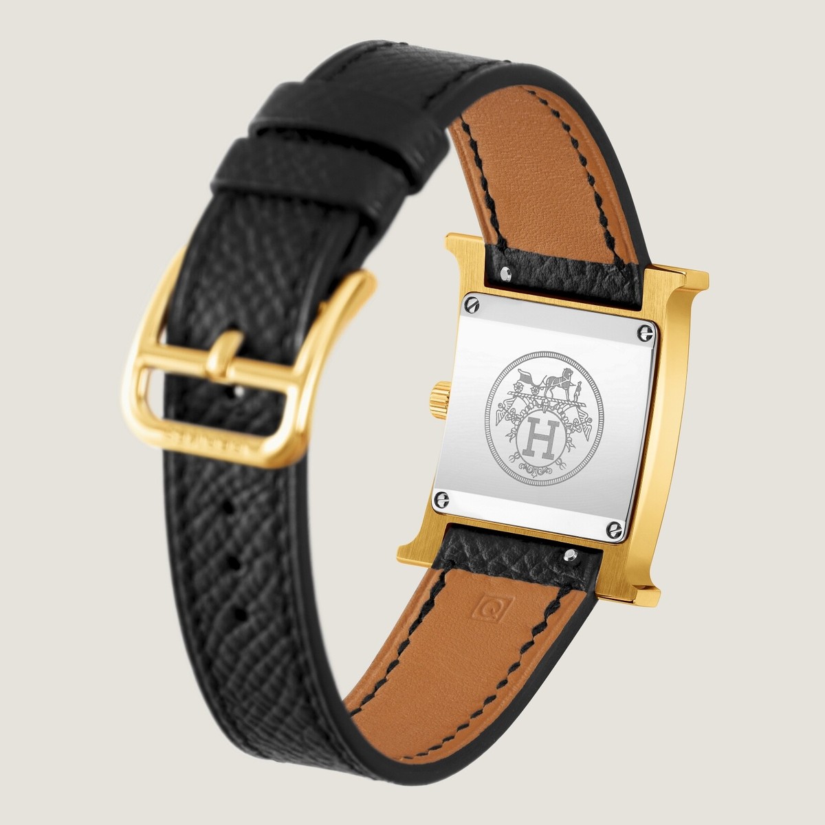 NWT Authentic Hermes Heure H watch, Small model, 25 mm Black w Sliver Hardware NEW Hermes Heure H watch, Black Small model, 25 mm | eBay main image 2