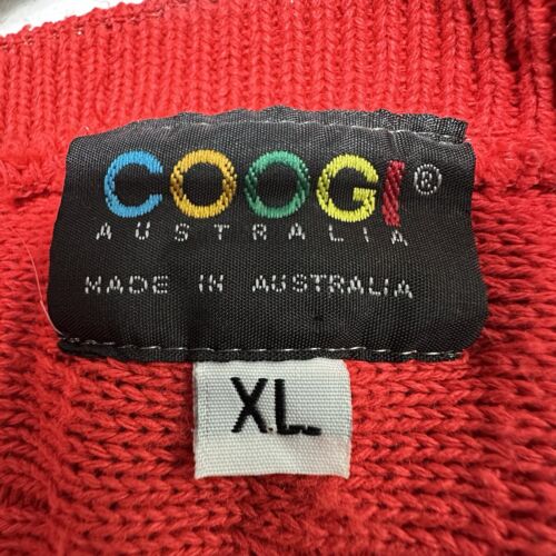 Vintage 90s Coogi 3D Textured Knit Red Sweater Short Sleeves Size XL - Picture 3 of 21