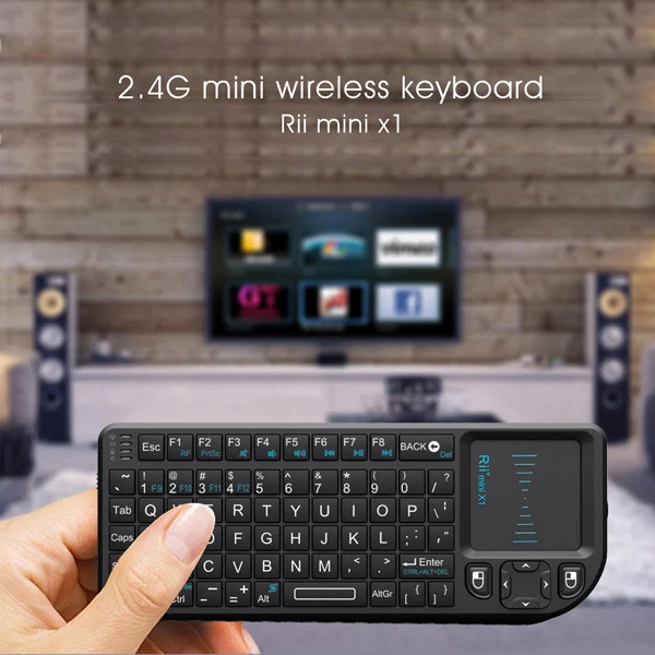 Mini teclado inalámbrico Rii X1 genuino actualizado + panel táctil para Smart Tv Android Foto 2 de 4