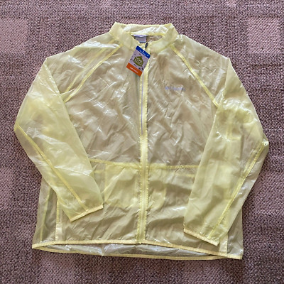 Columbia Running Rain Jacket Natureland Park EXS Lightweight Yellow $100 Men's M