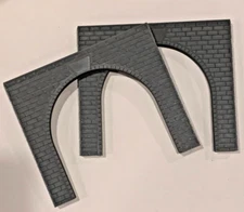 x2 HO Scale Stone Single Train Tunnel Portals - H0 Model Railroad Scenery 4inch