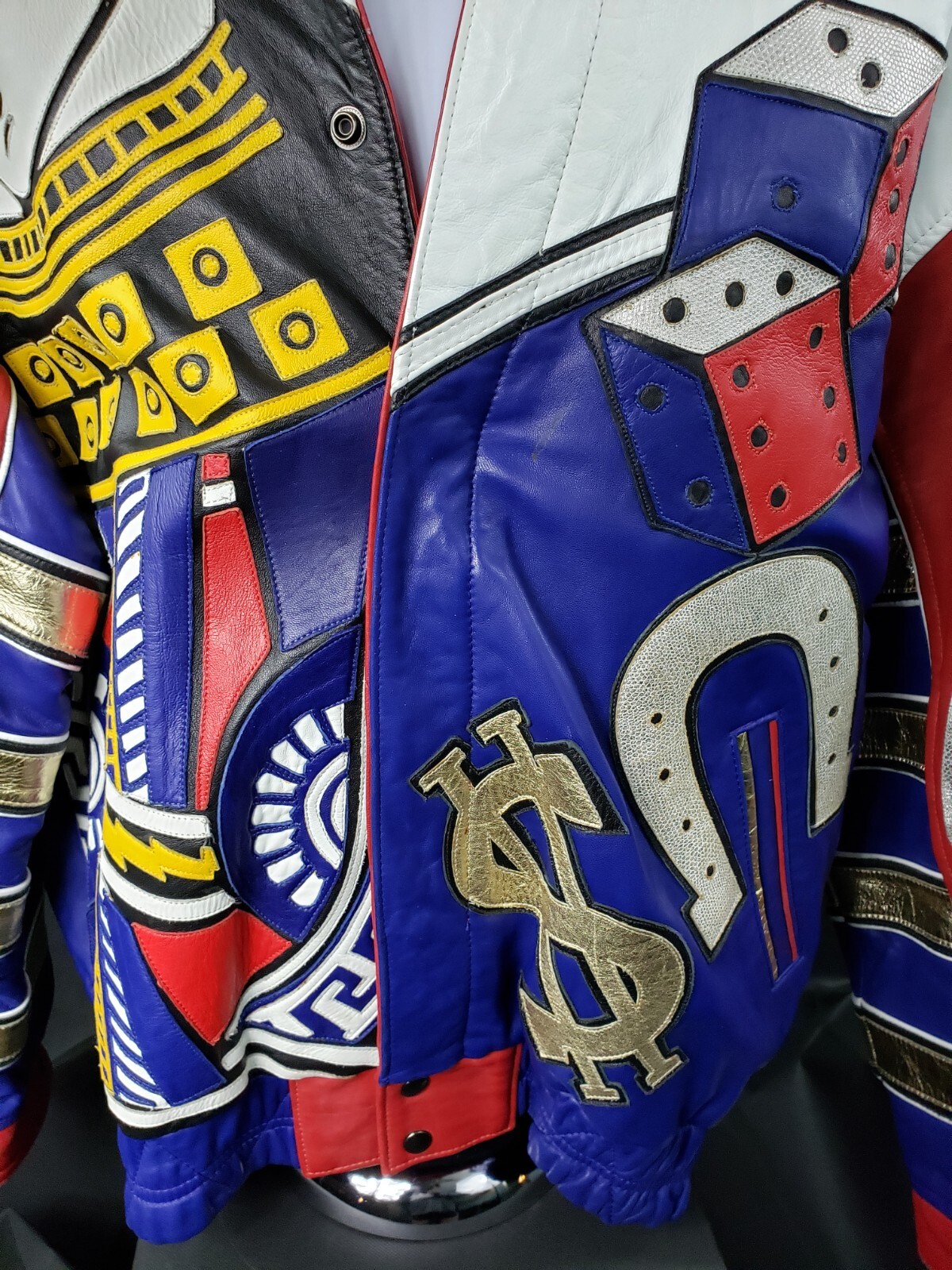 Custom Made Multi Color Leather Gamblers Bomber S… - image 11